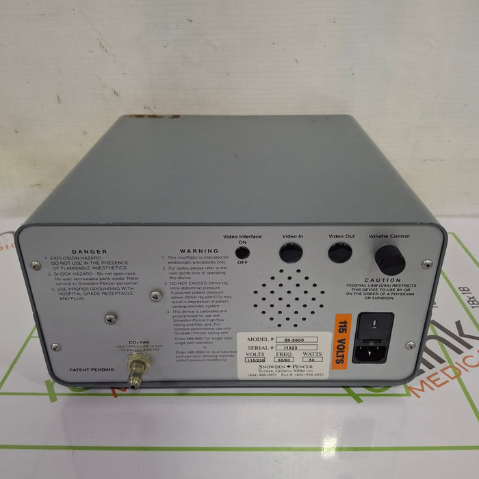 Snowden Pencer 89-8600 High Flow Insufflator