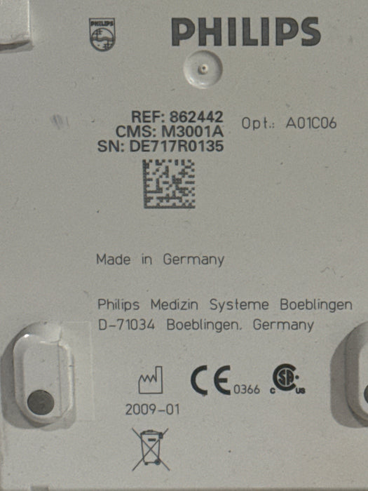 Philips M3001A-A01C06 Fast SpO2, NIBP, ECG, Temp, IBP MMS Module