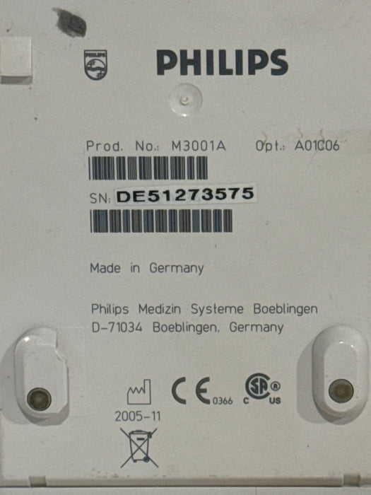 Philips M3001A-A01C06 Fast SpO2, NIBP, ECG, Temp, IBP MMS Module