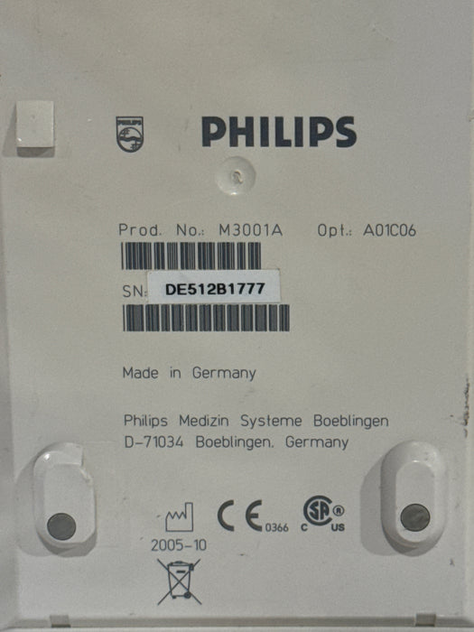 Philips M3001A-A01C06 Fast SpO2, NIBP, ECG, Temp, IBP MMS Module