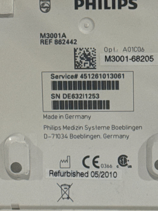 Philips M3001A-A01C06 Fast SpO2, NIBP, ECG, Temp, IBP MMS Module