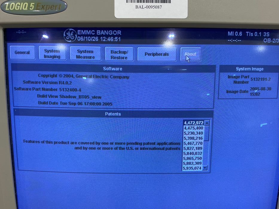 GE Healthcare Logiq 5 Expert Ultrasound