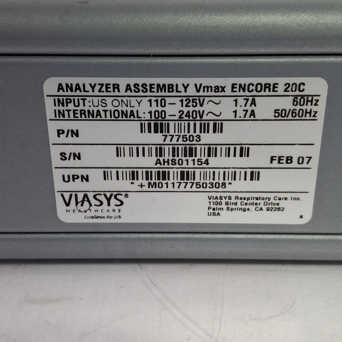 CareFusion 777503 Vmax Encore Analyzer Assembly 20C