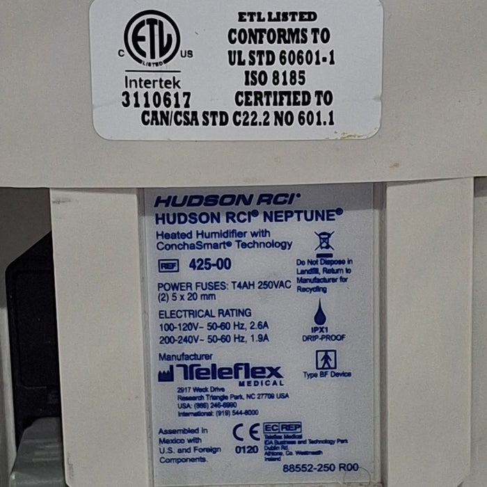 Teleflex Medical Hudson RCI Neptune Heated Humidifier