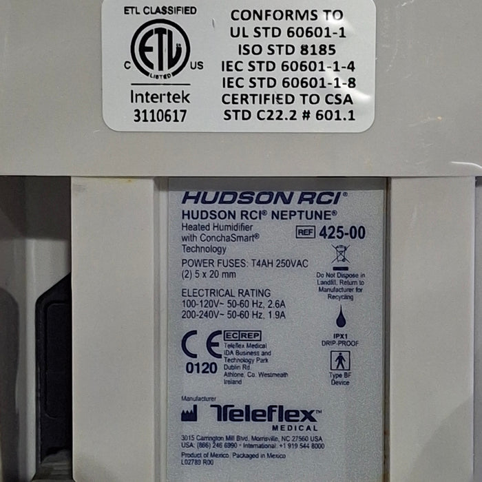 Teleflex Medical Hudson RCI Neptune Heated Humidifier