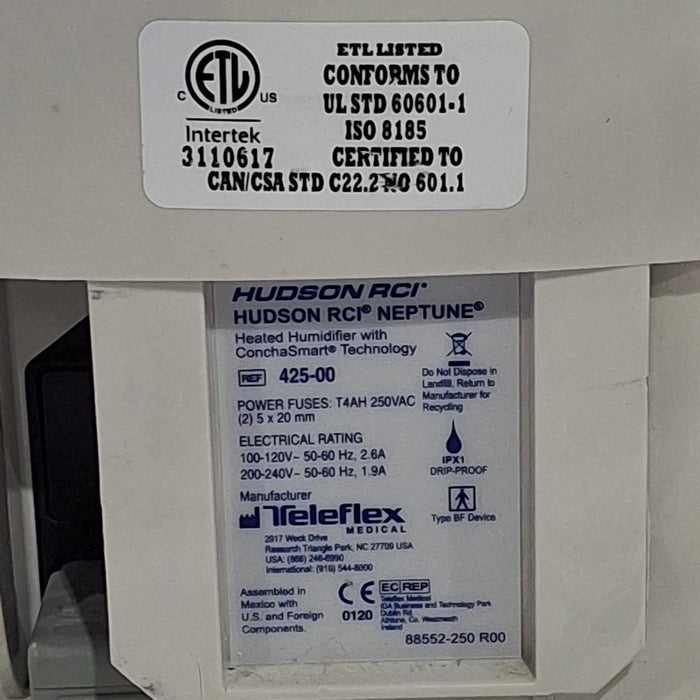 Teleflex Medical Hudson RCI Neptune Heated Humidifier