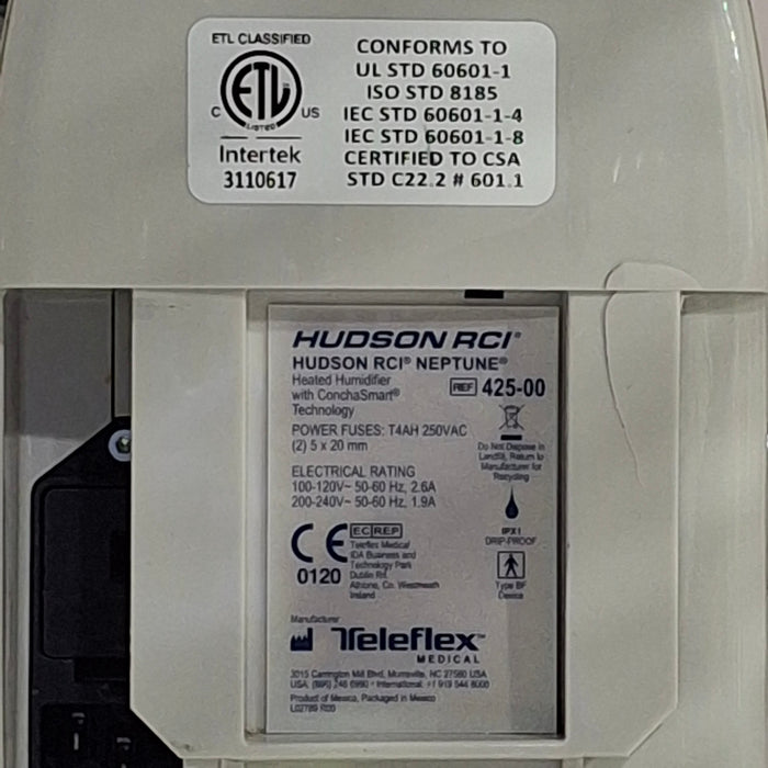Teleflex Medical Hudson RCI Neptune Heated Humidifier