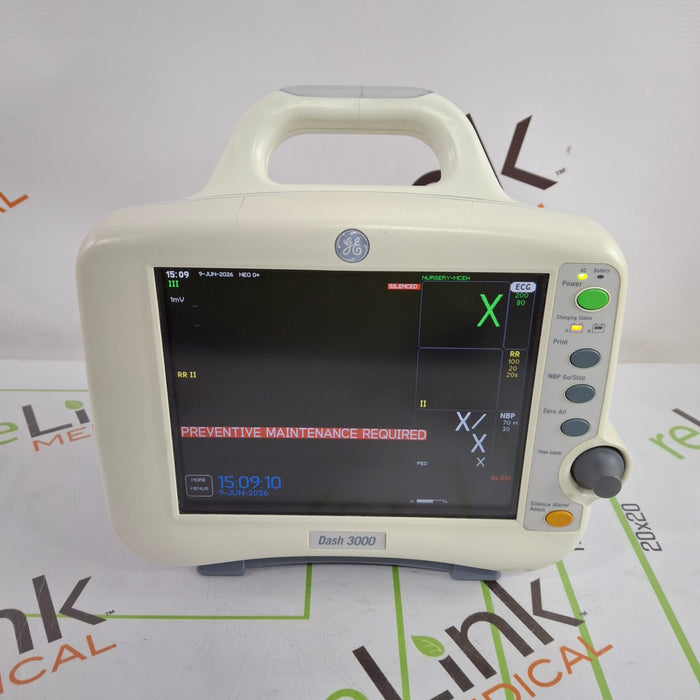 GE Healthcare Dash 3000 - GE/Nellcor SpO2 Patient Monitor