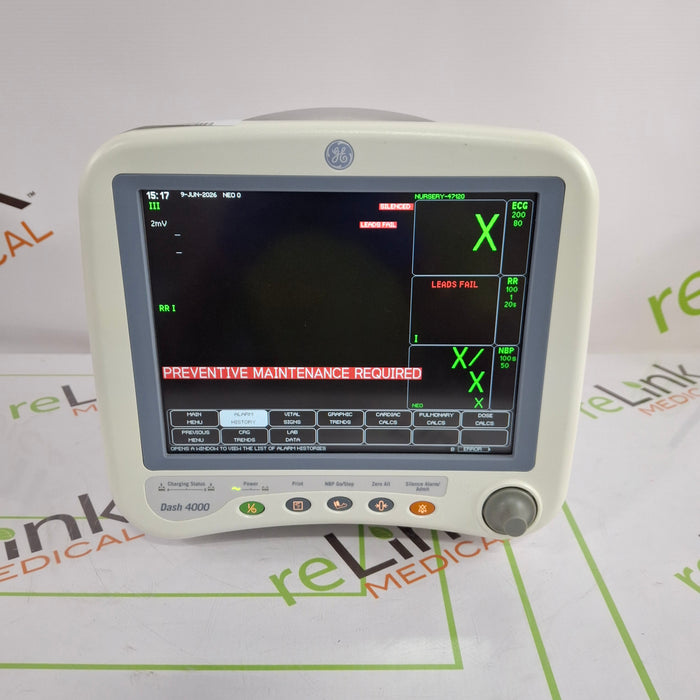 GE Healthcare Dash 4000 - GE/Nellcor SpO2 Patient Monitor