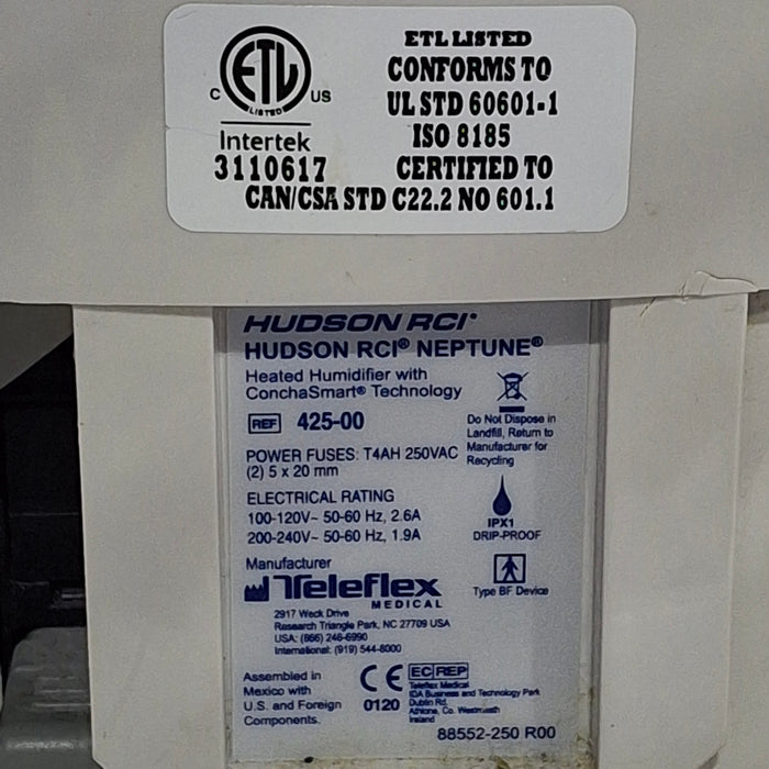 Teleflex Medical Hudson RCI Neptune Heated Humidifier