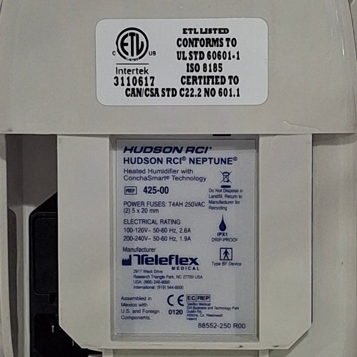Teleflex Medical Hudson RCI Neptune Heated Humidifier