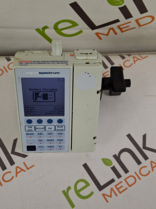 Baxter Baxter Sigma Spectrum 8.01.00 with B/G Battery Infusion Pump Infusion Pump reLink Online
