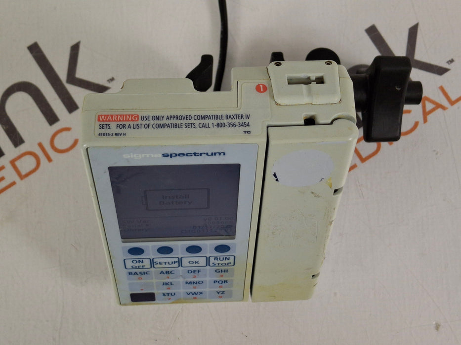 Baxter Sigma Spectrum 8.01.00 w/o Battery Infusion Pump