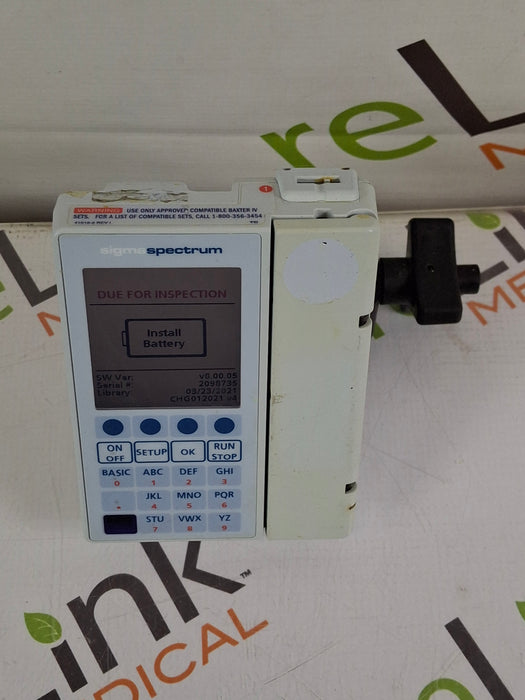 Baxter Sigma Spectrum 8.00.05 w/o Battery Infusion Pump