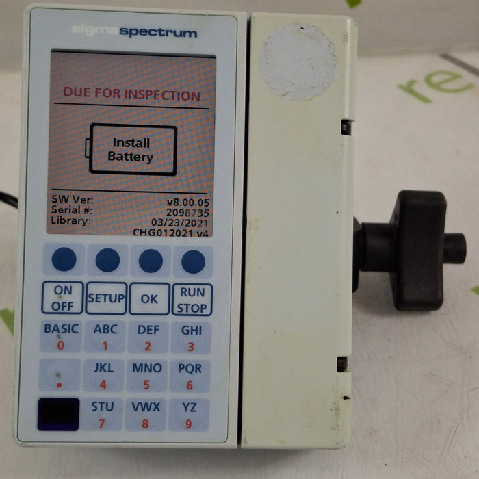 Baxter Sigma Spectrum 8.00.05 w/o Battery Infusion Pump