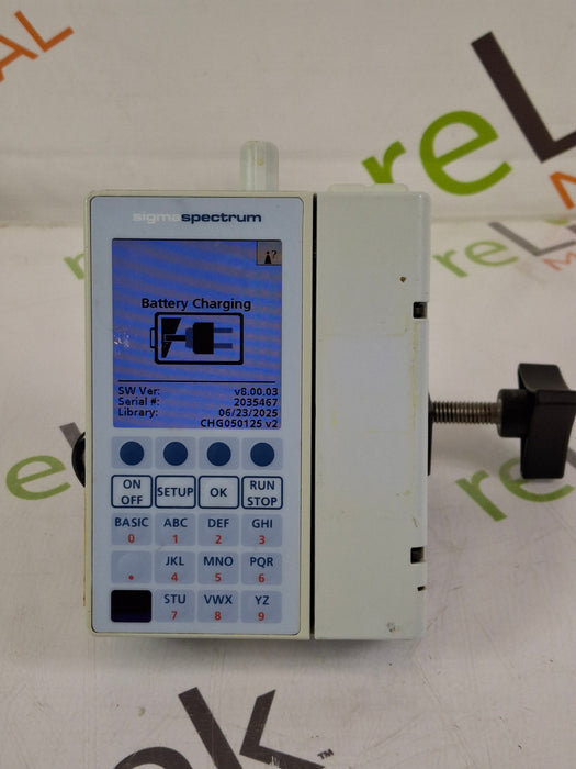 Baxter Sigma Spectrum 8.00.03 w/ B/G Battery Infusion Pump