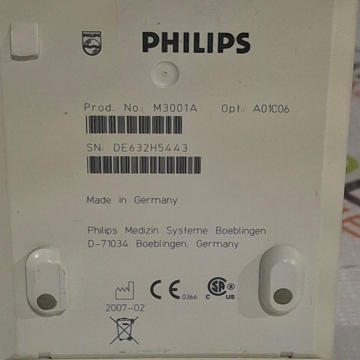 Philips M3001A-A01C06 Fast SpO2, NIBP, ECG, Temp, IBP MMS Module