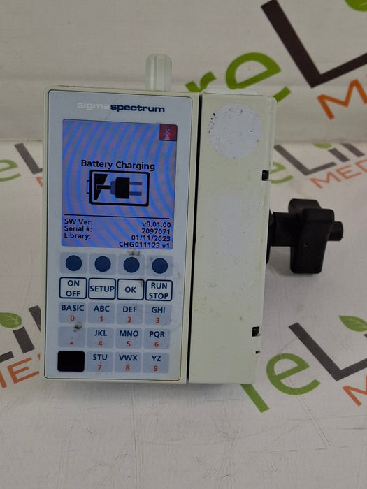 Baxter Sigma Spectrum 8.01.00 with B/G Battery Infusion Pump