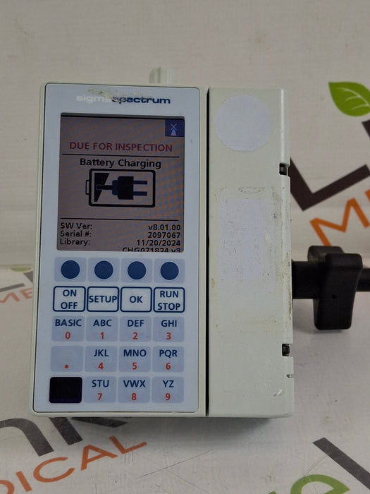 Baxter Sigma Spectrum 8.01.00 with B/G Battery Infusion Pump