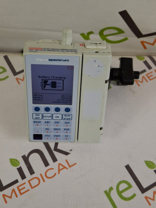 Baxter Sigma Spectrum 8.01.00 with B/G Battery Infusion Pump