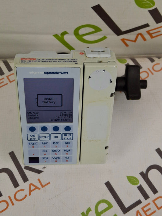 Baxter Sigma Spectrum 8.01.01 w/o Battery Infusion Pump