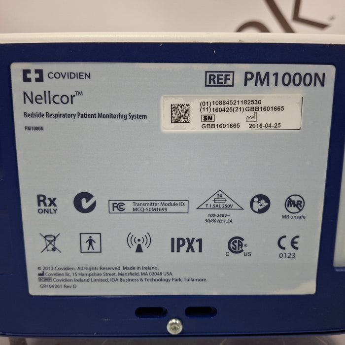 Covidien PM1000N Nellcor Bedside SPO2 Monitor