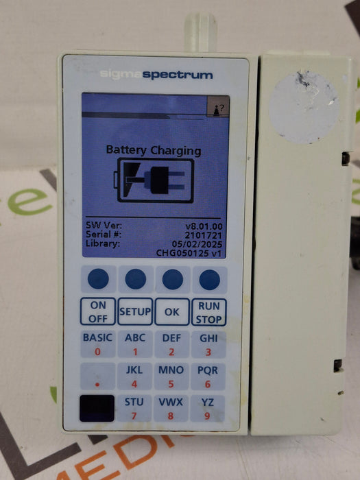 Baxter Sigma Spectrum 8.01.00 with B/G Battery Infusion Pump