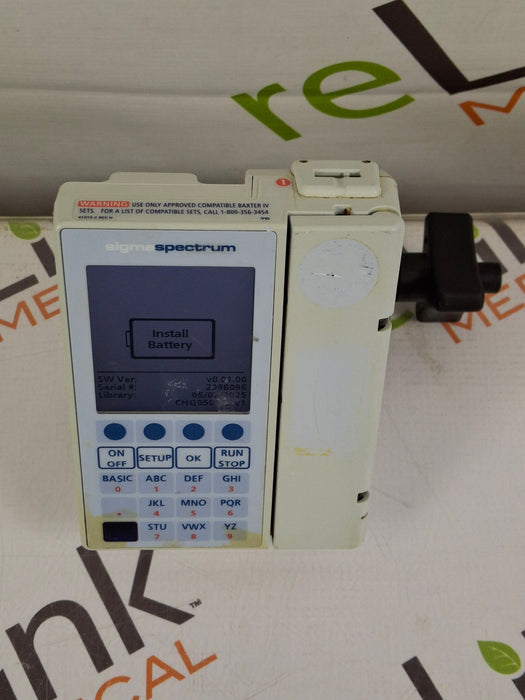 Baxter Sigma Spectrum 8.01.01 w/o Battery Infusion Pump