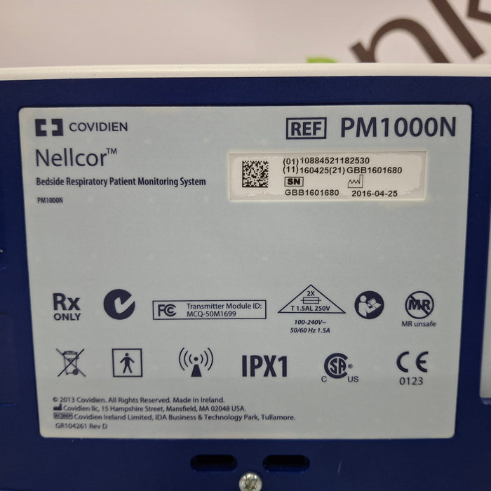 Covidien PM1000N Nellcor Bedside SPO2 Monitor