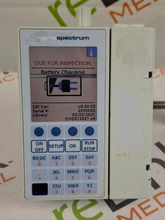 Baxter Sigma Spectrum 8.00.03 w/ B/G Battery Infusion Pump