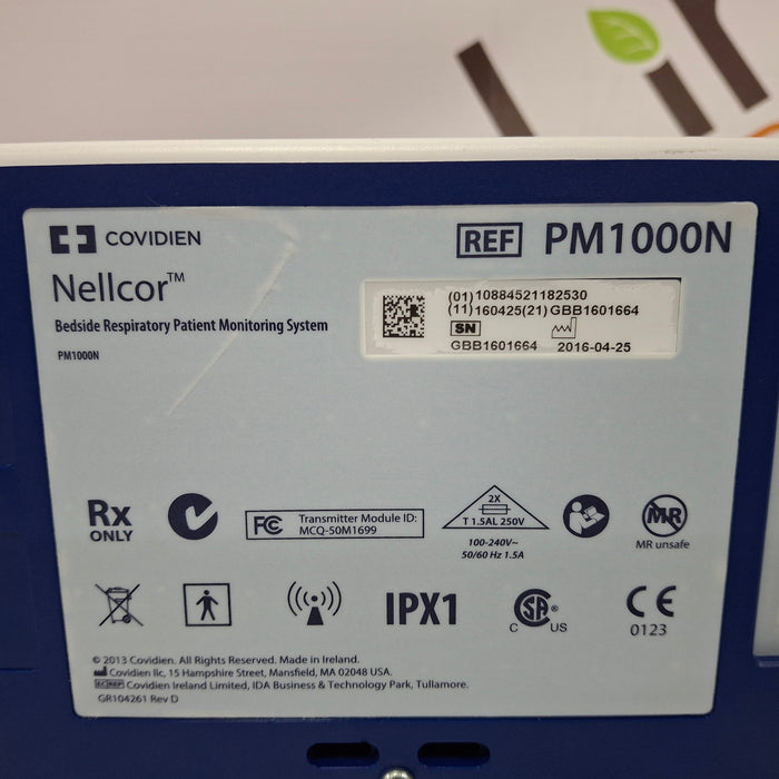 Covidien PM1000N Nellcor Bedside SPO2 Monitor
