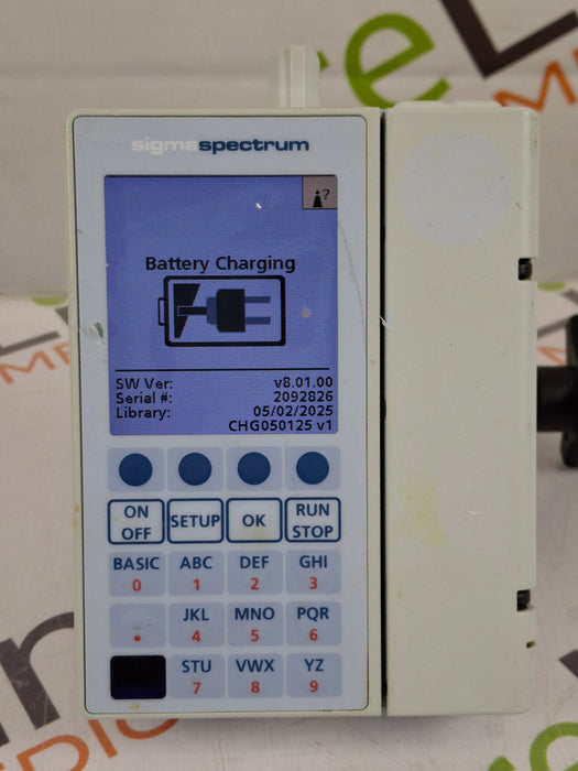 Baxter Sigma Spectrum 8.01.00 with B/G Battery Infusion Pump