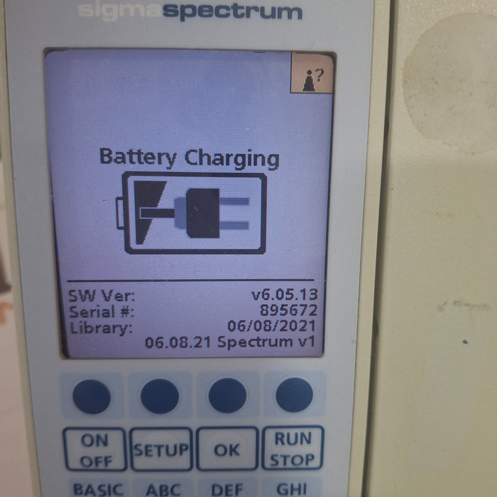 Baxter Sigma Spectrum 6.05.13 with B/G Battery Infusion Pump