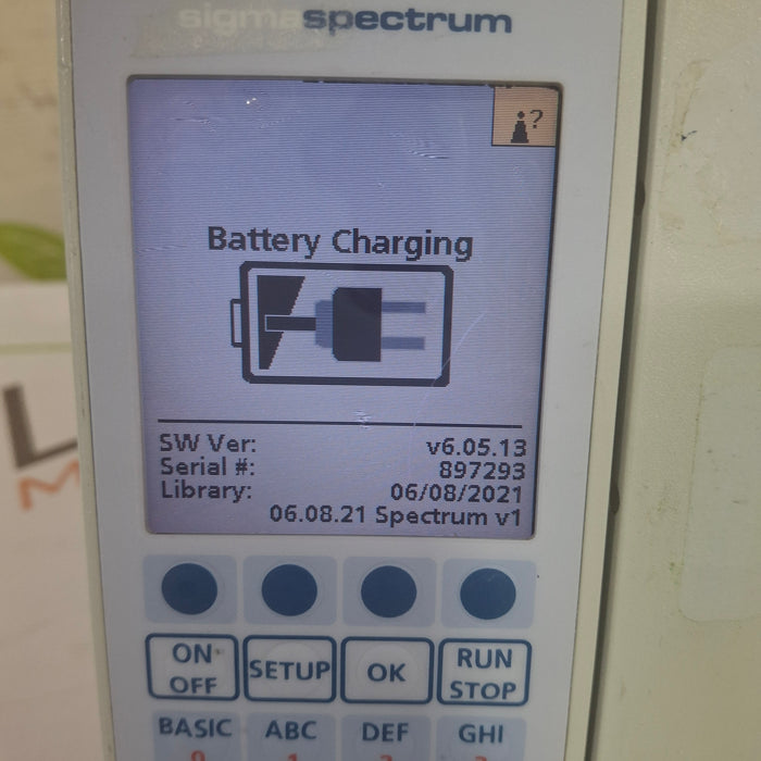 Baxter Sigma Spectrum 6.05.13 with B/G Battery Infusion Pump