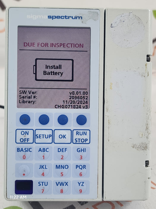 Baxter Sigma Spectrum 8.01.00 w/o Battery Infusion Pump