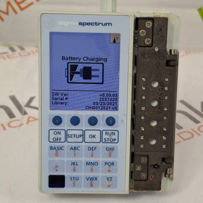 Baxter Sigma Spectrum 8.00.03 w/ B/G Battery Infusion Pump