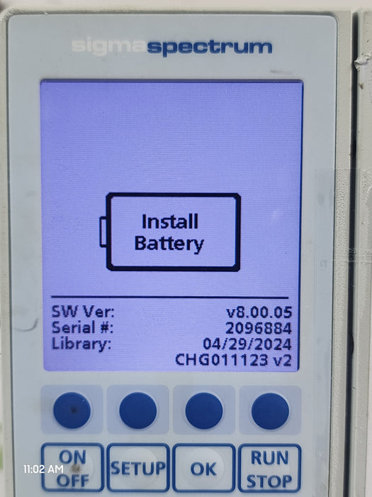 Baxter Sigma Spectrum 8.00.05 with B/G Battery Infusion Pump
