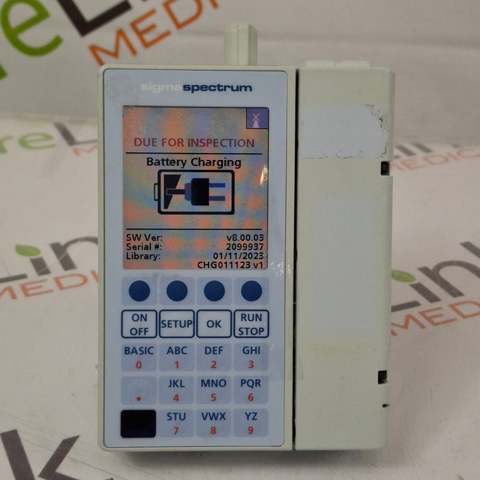 Baxter Sigma Spectrum 8.00.03 w/ B/G Battery Infusion Pump