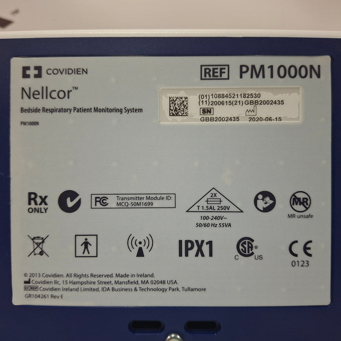 Covidien PM1000N Nellcor Bedside SPO2 Monitor