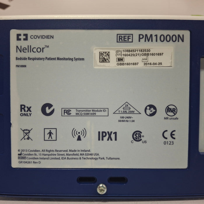 Covidien PM1000N Nellcor Bedside SPO2 Monitor