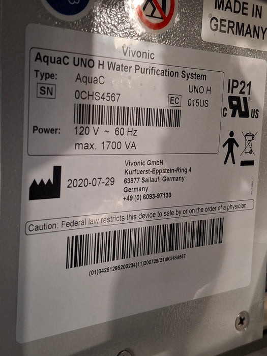 Fresenius AquaC UNO H Reverse Osmosis System