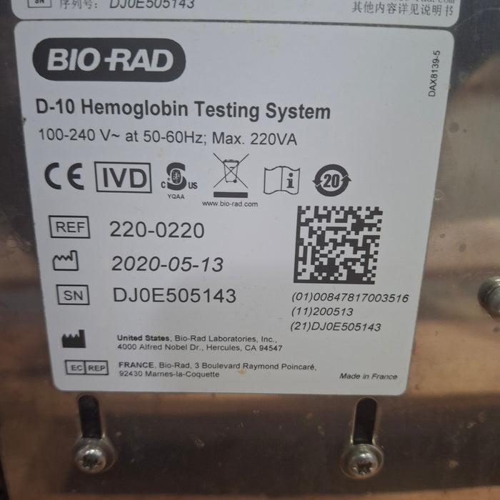 Bio-Rad D-10 Hemoglobin Analyzer