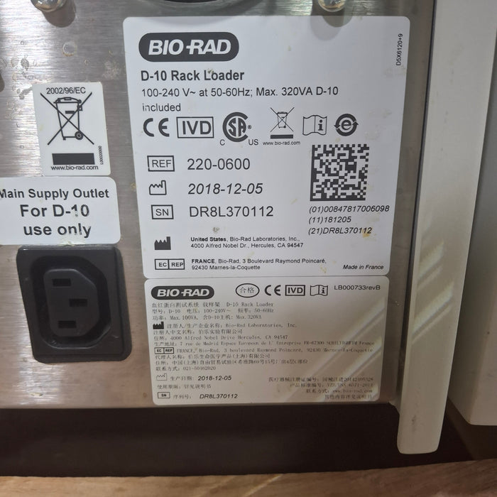 Bio-Rad D-10 Hemoglobin Analyzer