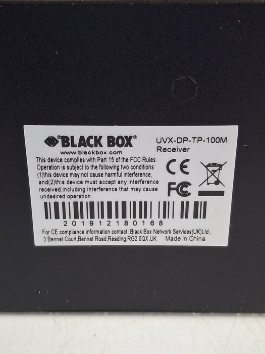 Black Box Network Services UVX-DP-TP-100M Displayport & USB 2.0 Extender