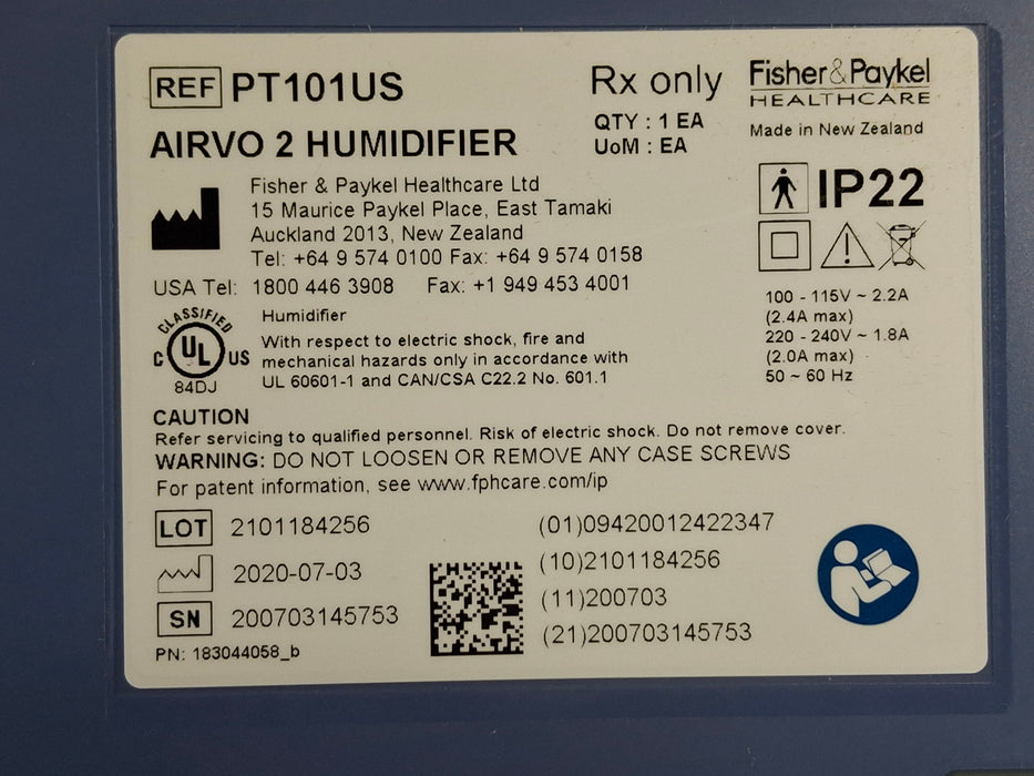 Fisher & Paykel Airvo 2 Humidified High Flow Therapy Unit
