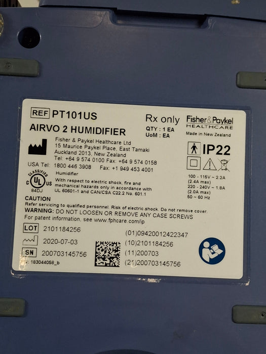 Fisher & Paykel Airvo 2 Humidified High Flow Therapy Unit