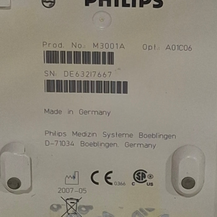 Philips M3001A-A01C06 Fast SpO2, NIBP, ECG, Temp, IBP MMS Module