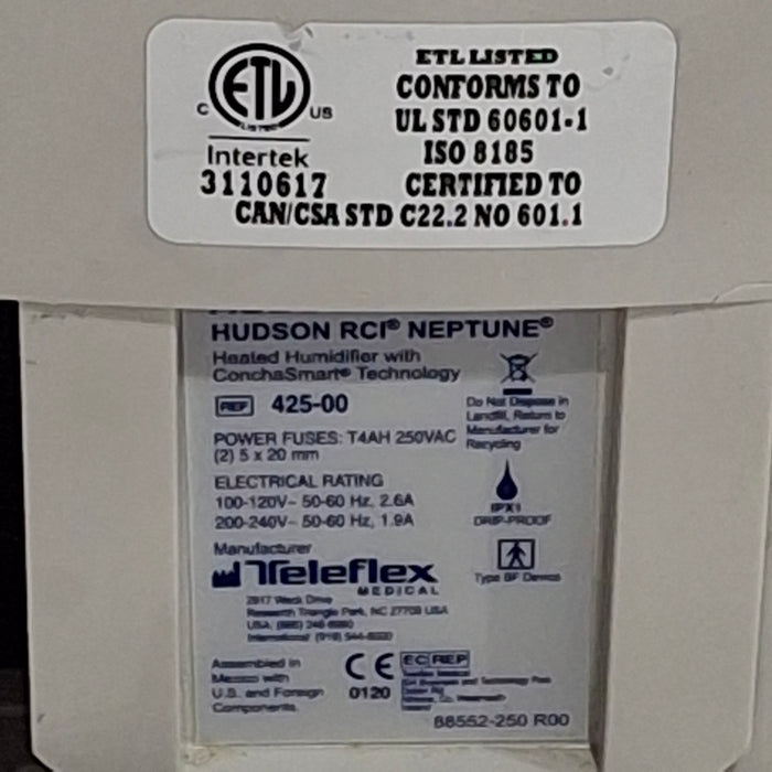Teleflex Medical Hudson RCI Neptune Heated Humidifier