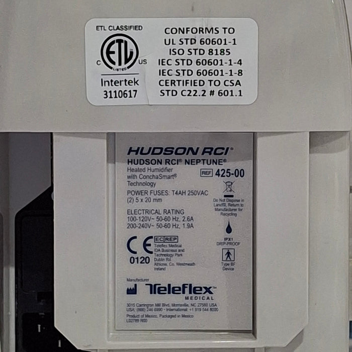 Teleflex Medical Hudson RCI Neptune Heated Humidifier