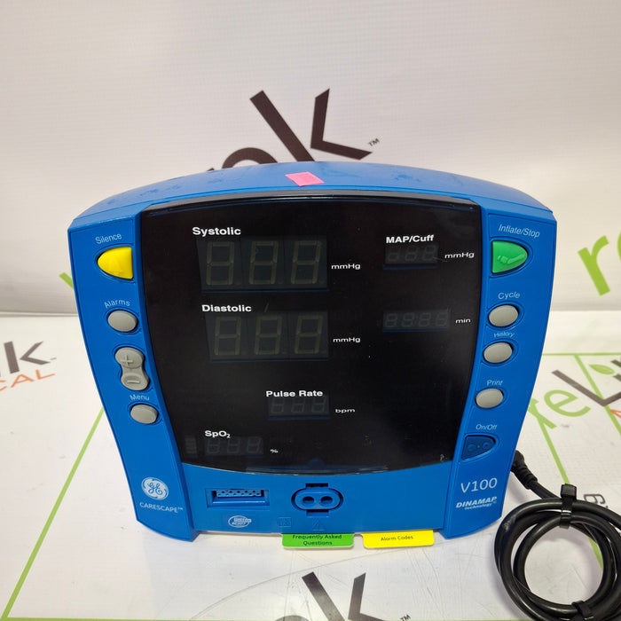 GE Healthcare Dinamap V100 - NIBP, SpO2 Vital Signs Monitor